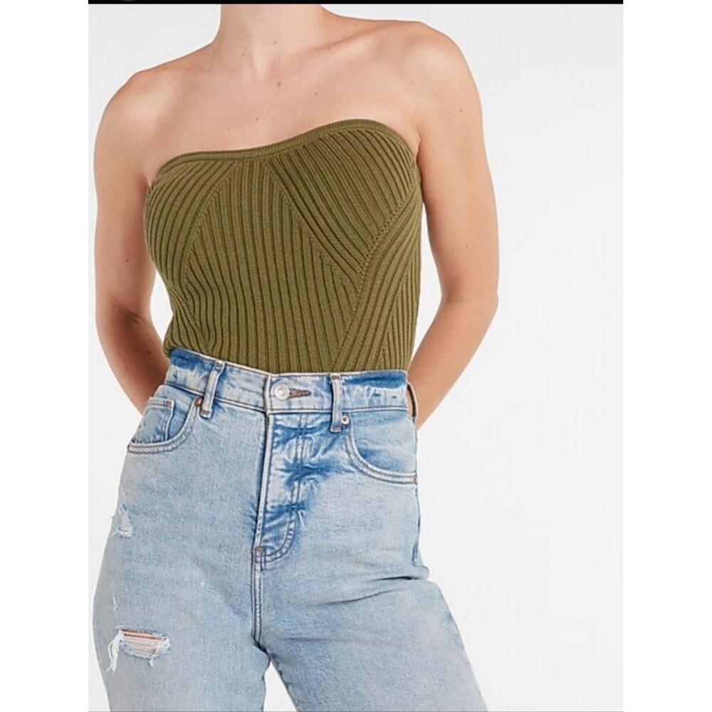 EXPRESS Women's Size Large Ribbed Strapless Sweater Tube Top